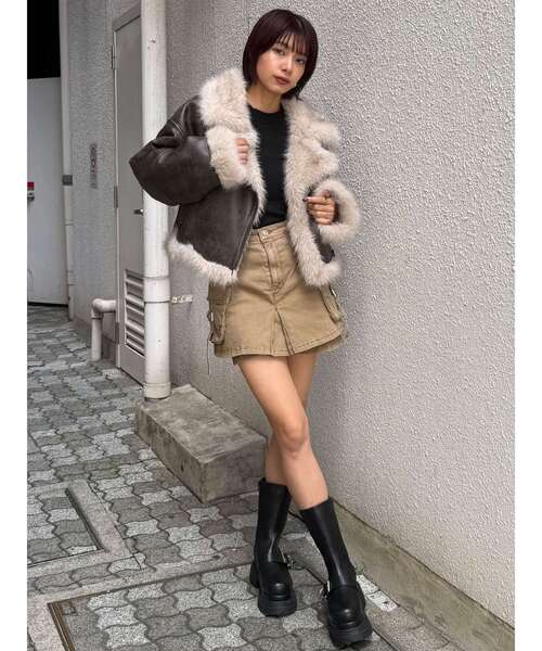 MURUA（ムルーア）の「ウォッシュカーゴスカートパンツ（スカート・レディース・グレー/ブラック/ベージュ・1/2）」の19枚目の写真