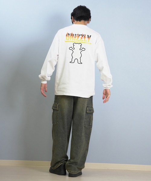 GRIZZLY(グリズリー)の「GRIZZLY/グリズリー 長袖Tシャツ/ロンT バックプリント G25FW-4402(Tシャツ/カットソー・メンズ・ホワイト/ブラック・XL/L/M)」の7枚目の写真