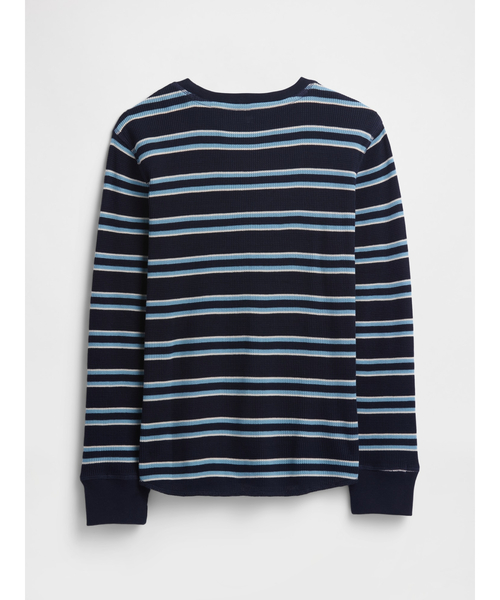 ストライプ ワッフルニットTシャツ (キッズ)（Tシャツ/カットソー