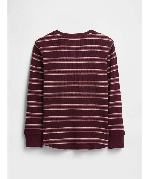 ストライプ ワッフルニットTシャツ (キッズ)（Tシャツ/カットソー