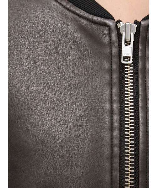 EVRIS（エヴリス）の「ヴィンテージライクフェイクレザーブルゾン【セットアップ着用可能】（ブルゾン・レディース・ブラック/ブラウン・FREE）」の10枚目の写真