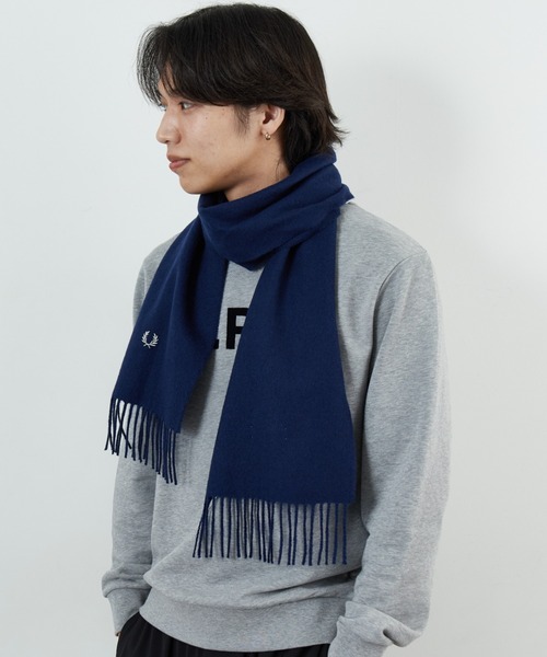 FRED PERRY/フレッドペリー] ワンポイントロゴ刺繍 ラムウール