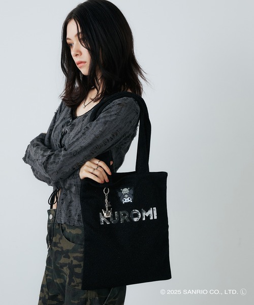 sanrio（サンリオ）の「【WEB限定商品】【ELGAES限定】Sanrio characters(サンリオキャラクターズ)トートバッグ クロミ・ハローキティ SAN-0121（トートバッグ・レディース・シルバー/ブラック・FREE）」の3枚目の写真