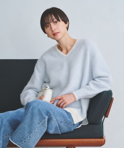 フォックスカシミヤ Vネック ニット（ニット/セーター）｜UNITED