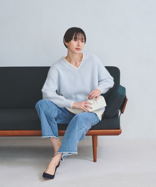 超美品　ユナイテッドアローズ　フォックスカシミヤ ニット UNITED ARROWS LTD. OUTLET｜フォックス カシミヤ Vネック