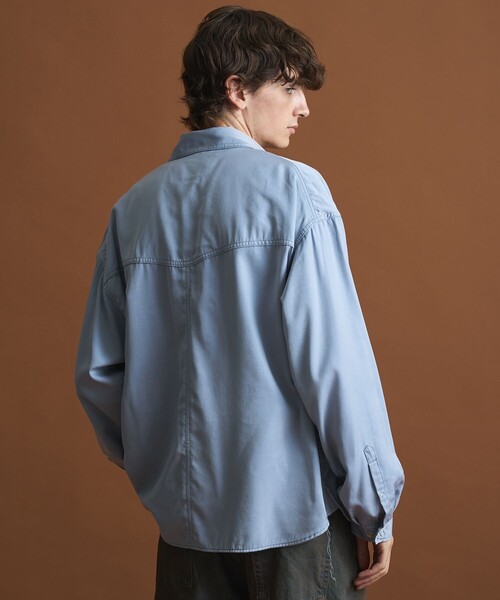 PUBLIC TOKYO（パブリックトウキョウ）の「【SHIOTA × PUBLIC TOKYO】ウエスタンキュプラシャツ（シャツ/ブラウス・メンズ・オフホワイト/セージグリーン/ライトブルー・1/2）」の4枚目の写真