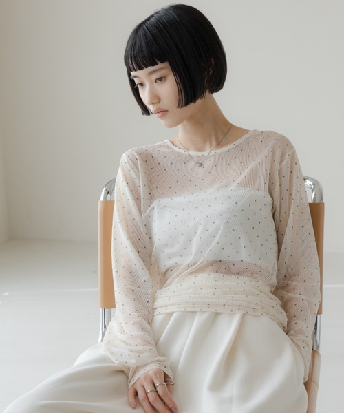 LOWRYS FARM（ローリーズファーム）の「アソートシアープルオーバーＬＳ　600772（Tシャツ/カットソー・レディース・アイボリー/チェック/イエロー/ブラック/ピンク/ホワイト/ネイビー/ブルー・FREE）」の19枚目の写真