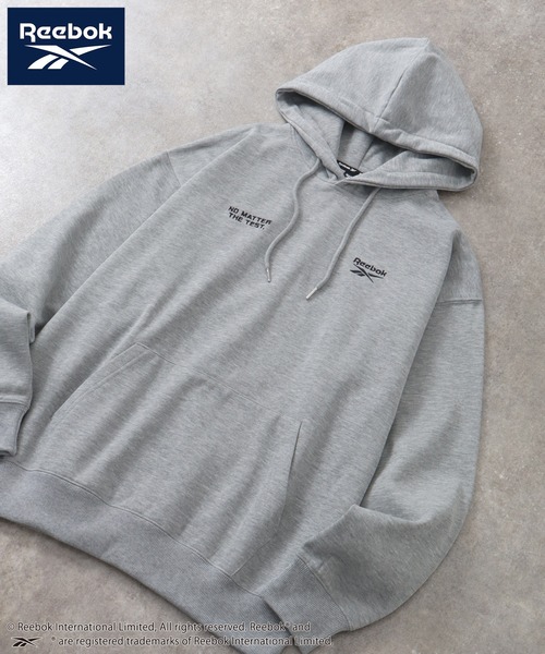 Reebok（リーボック）の「【Reebok/リーボック】裏起毛 刺繍ロゴ スウェット プルオーバーパーカー（パーカー・メンズ・杢グレー/ブラック/ホワイト/ネイビー・M/L/LL）」の16枚目の写真