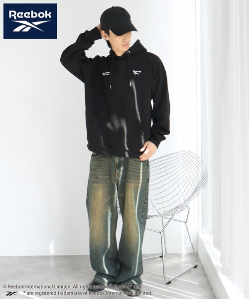 Reebok（リーボック）の「【Reebok/リーボック】裏起毛 刺繍ロゴ スウェット プルオーバーパーカー（パーカー・メンズ・杢グレー/ブラック/ホワイト/ネイビー・M/L/LL）」の22枚目の写真