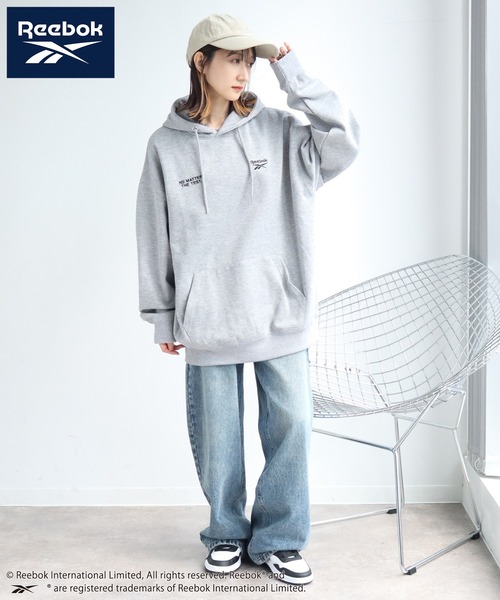 Reebok（リーボック）の「【Reebok/リーボック】裏起毛 刺繍ロゴ スウェット プルオーバーパーカー（パーカー・メンズ・杢グレー/ブラック/ホワイト/ネイビー・M/L/LL）」の13枚目の写真