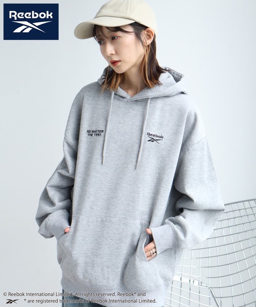 Reebok（リーボック）の「【Reebok/リーボック】裏起毛 刺繍ロゴ スウェット プルオーバーパーカー（パーカー・メンズ・杢グレー/ブラック/ホワイト/ネイビー・M/L/LL）」の18枚目の写真