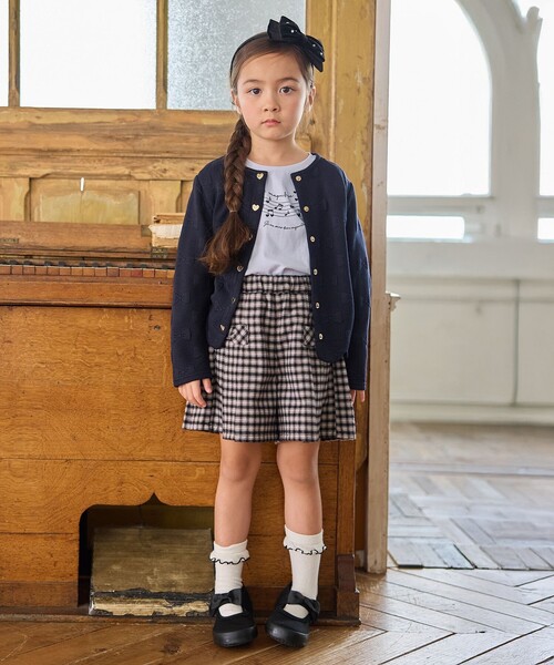 ANY（エニィ）の「リボン ジャガード カーディガン（カーディガン/ボレロ・キッズ・ネイビー系/ベージュ系/サックスブルー系・110/120/130）」の21枚目の写真