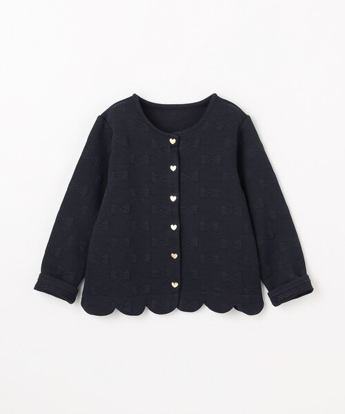 ANY（エニィ）の「リボン ジャガード カーディガン（カーディガン/ボレロ・キッズ・ネイビー系/ベージュ系/サックスブルー系・110/120/130）」の7枚目の写真