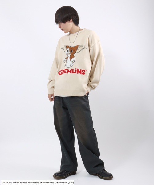 Salong hameu(サロン ハミュー)の「GREMLINS(グレムリン)GIZMOギズモ キャラクタージャガードシャギーニットセーター メンズ レディース ユニセックス(ニット/セーター・メンズ・オフホワイト/ブラック・LL/L/M)」の13枚目の写真