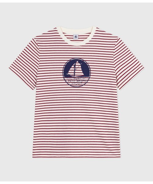 PETIT BATEAU（プチバトー）の「半袖Ｔシャツ（Tシャツ/カットソー・レディース・ホワイト×レッド・X-SMALL/SMALL/MEDIUM/LARGE）」の4枚目の写真