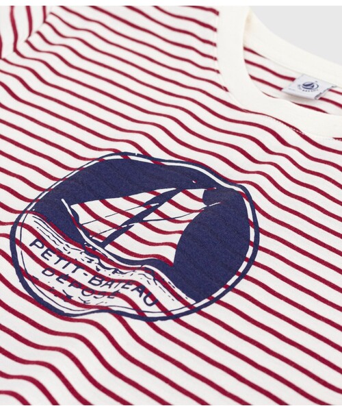 PETIT BATEAU（プチバトー）の「半袖Ｔシャツ（Tシャツ/カットソー・レディース・ホワイト×レッド・X-SMALL/SMALL/MEDIUM/LARGE）」の6枚目の写真