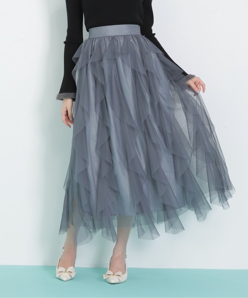◇縦ラッフルチュールスカート（スカート）｜JILL by JILL STUART