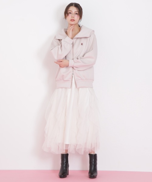 JILL by JILL STUART（ジルバイジルスチュアート）の「◇縦ラッフルチュールスカート（スカート・レディース・ホワイト/ベージュ/グレー・FREE）」の7枚目の写真