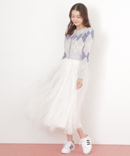 JILL by JILL STUART（ジルバイジルスチュアート）の「◇縦ラッフルチュールスカート（スカート・レディース・ホワイト/ベージュ/グレー・FREE）」の14枚目の写真