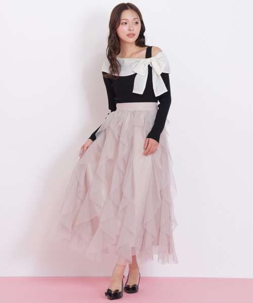 JILL by JILL STUART（ジルバイジルスチュアート）の「◇縦ラッフルチュールスカート（スカート・レディース・ホワイト/ベージュ/グレー・FREE）」の20枚目の写真