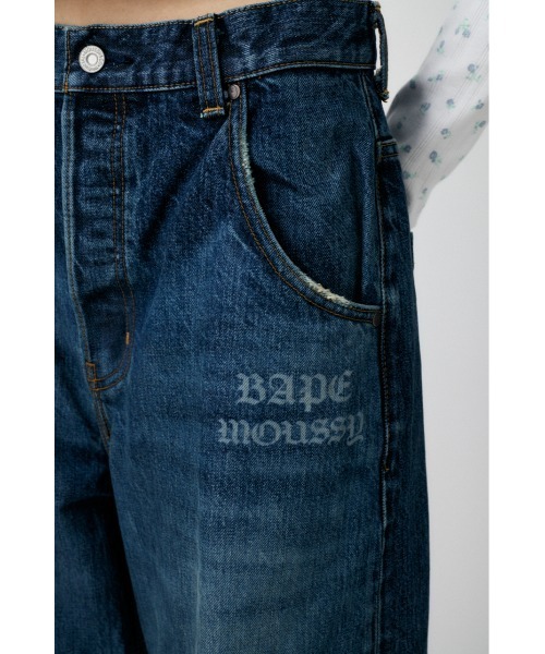 BAPE MOUSSY BP/MS CURVE ストレート デニムパンツ MOUSSY×APEコラボ