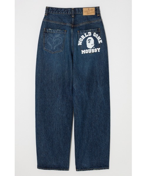 A BATHING APE×moussy BP/MS CURVE ストレート A BATHING APE