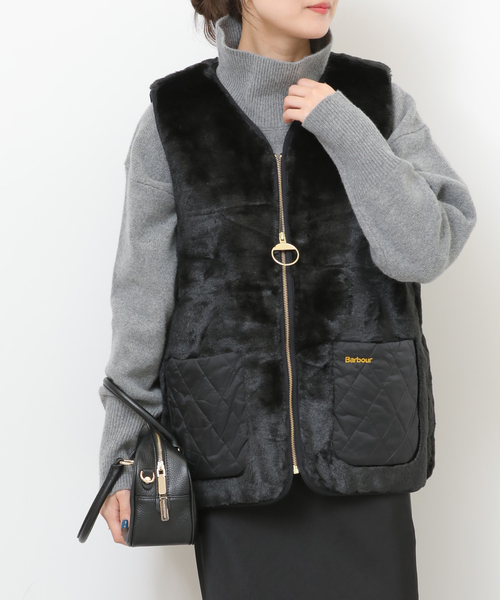 Barbour ベスト 黒 Barbour（バブアー） ベスト ジレ BARBOUR/バブアー/フロントジップ