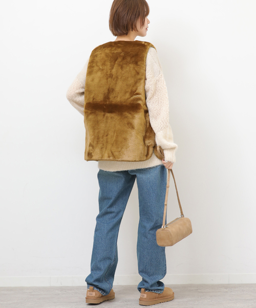 Barbour（バブアー）の「【BARBOUR/バブアー】 KARIN FAUX FUR GILET:ベスト（ベスト・レディース・ブラック/キャメル・10）」の5枚目の写真