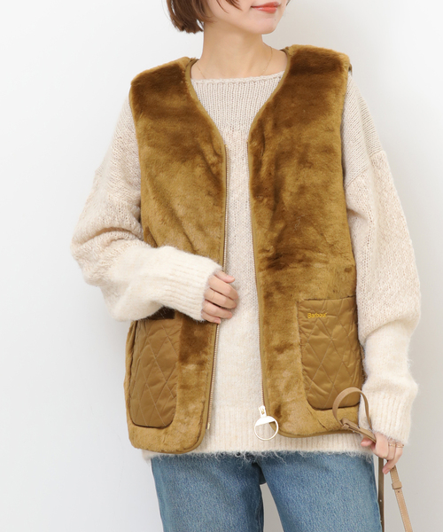 Barbour（バブアー）の「【BARBOUR/バブアー】 KARIN FAUX FUR GILET:ベスト（ベスト・レディース・ブラック/キャメル・10）」の6枚目の写真
