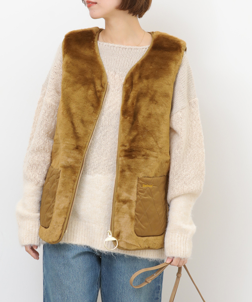 Barbour（バブアー）の「【BARBOUR/バブアー】 KARIN FAUX FUR GILET:ベスト（ベスト・レディース・ブラック/キャメル・10）」の7枚目の写真