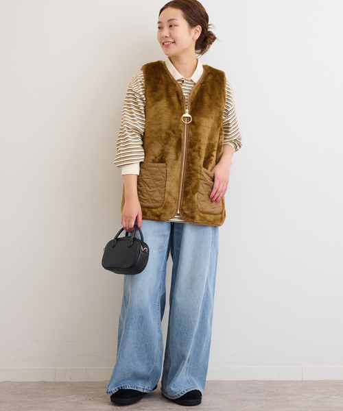 Barbour（バブアー）の「【BARBOUR/バブアー】 KARIN FAUX FUR GILET:ベスト（ベスト・レディース・ブラック/キャメル・10）」の10枚目の写真