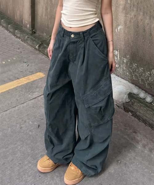 AsheKsha(アシクシャ)の「【新作】年齢・性別を問わない純綿ワークパンツ(その他パンツ・レディース・カーキ/ブルー・M)」の2枚目の写真