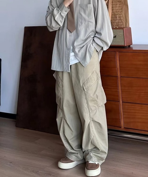AsheKsha(アシクシャ)の「【新作】年齢・性別を問わない純綿ワークパンツ(その他パンツ・レディース・カーキ/ブルー・M)」の9枚目の写真