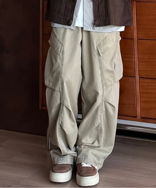 AsheKsha(アシクシャ)の「【新作】年齢・性別を問わない純綿ワークパンツ(その他パンツ・レディース・カーキ/ブルー・M)」の8枚目の写真