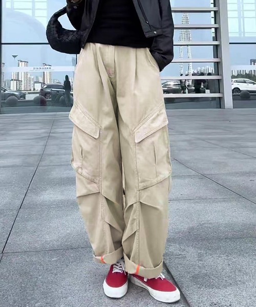 AsheKsha(アシクシャ)の「【新作】年齢・性別を問わない純綿ワークパンツ(その他パンツ・レディース・カーキ/ブルー・M)」の13枚目の写真