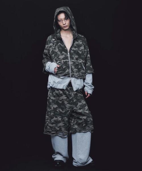 neith.（ネイス）の「neith./ネイス/Layered Crush Sweat Pants(Camo×Gray)（スウェットパンツ・レディース・グレー・F）」の9枚目の写真