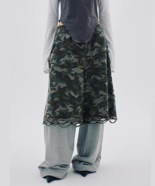 neith.（ネイス）の「neith./ネイス/Layered Crush Sweat Pants(Camo×Gray)（スウェットパンツ・レディース・グレー・F）」の15枚目の写真