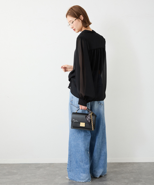 Deuxieme Classe（ドゥーズィエムクラス）の「Sheer Bow ブラウス（シャツ/ブラウス・レディース・ブラック・FREE）」の18枚目の写真