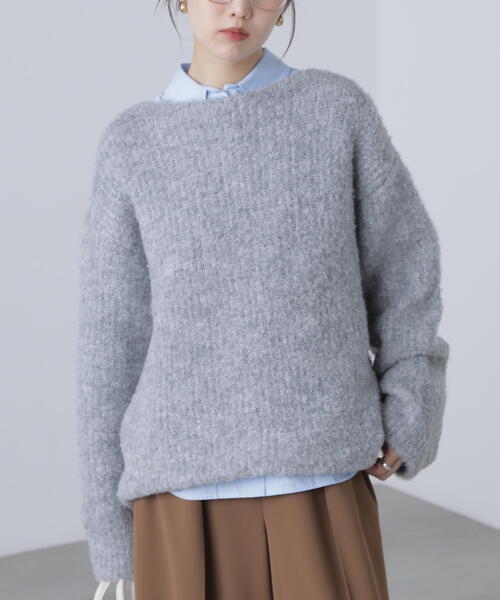 FREE'S MART（フリーズマート）の「◆ラメミックスブークレー畔ニット（ニット/セーター・レディース・グレー/ブルー/ホワイト/ピンク・FREE）」の6枚目の写真