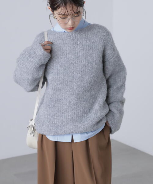 FREE'S MART（フリーズマート）の「◆ラメミックスブークレー畔ニット（ニット/セーター・レディース・グレー/ブルー/ホワイト/ピンク・FREE）」の9枚目の写真