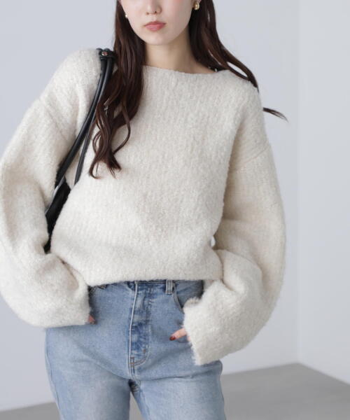 FREE'S MART（フリーズマート）の「◆ラメミックスブークレー畔ニット（ニット/セーター・レディース・グレー/ブルー/ホワイト/ピンク・FREE）」の14枚目の写真