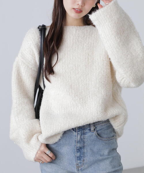 FREE'S MART（フリーズマート）の「◆ラメミックスブークレー畔ニット（ニット/セーター・レディース・グレー/ブルー/ホワイト/ピンク・FREE）」の15枚目の写真