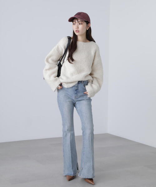 FREE'S MART（フリーズマート）の「◆ラメミックスブークレー畔ニット（ニット/セーター・レディース・グレー/ブルー/ホワイト/ピンク・FREE）」の18枚目の写真