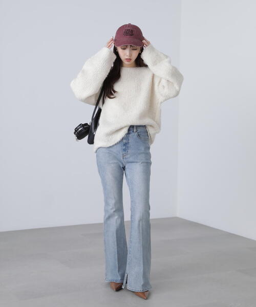 FREE'S MART（フリーズマート）の「◆ラメミックスブークレー畔ニット（ニット/セーター・レディース・グレー/ブルー/ホワイト/ピンク・FREE）」の19枚目の写真