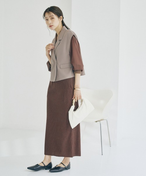 nissen（ニッセン）の「ジャケットベストセットアップ（ベスト＋パンツ）（スーツセット・レディース・ブラック/グレイッシュベージュ/ベージュ・3L/LL/L/M/S）」の17枚目の写真