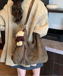 Y2Kチャーム付き大容量バッグ ショルダーバッグ＆斜め掛けバッグ デイリー＆通勤用/3WAY