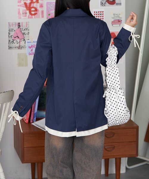 CIAOPANIC（チャオパニック）の「【neutral by ciaopanic】レイヤードリボンテーラードジャケット（テーラードジャケット・レディース・ダークブラウン/ネイビー/グレー・FREE）」の19枚目の写真