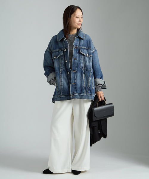 AGOLDE（エーゴールドイー）の「AGOLDE エーゴールドイー REWORKED WAYNE JACKET A5045-1 652（デニムジャケット・レディース・ネイビー・SMALL/X-SMALL）」の5枚目の写真