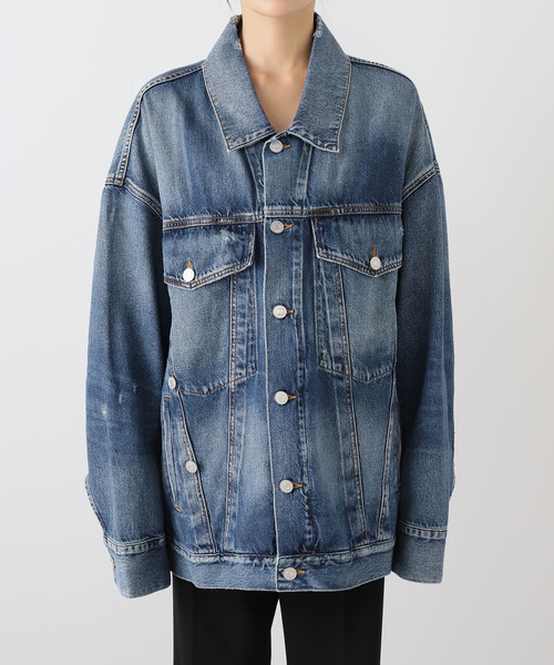 AGOLDE（エーゴールドイー）の「AGOLDE エーゴールドイー REWORKED WAYNE JACKET A5045-1 652（デニムジャケット・レディース・ネイビー・SMALL/X-SMALL）」の8枚目の写真