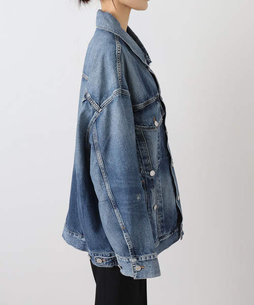 AGOLDE（エーゴールドイー）の「AGOLDE エーゴールドイー REWORKED WAYNE JACKET A5045-1 652（デニムジャケット・レディース・ネイビー・SMALL/X-SMALL）」の13枚目の写真